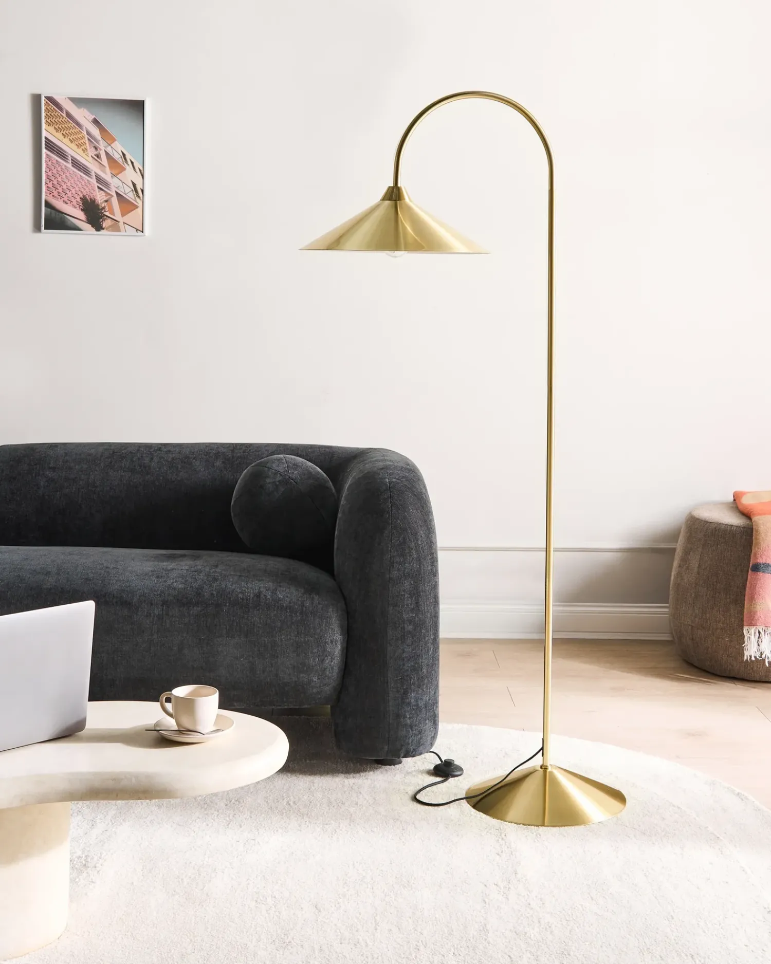 Discount Beliani Lampada da pavimento SAVEGRE Metallo Oro