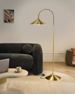 Discount Beliani Lampada da pavimento SAVEGRE Metallo Oro