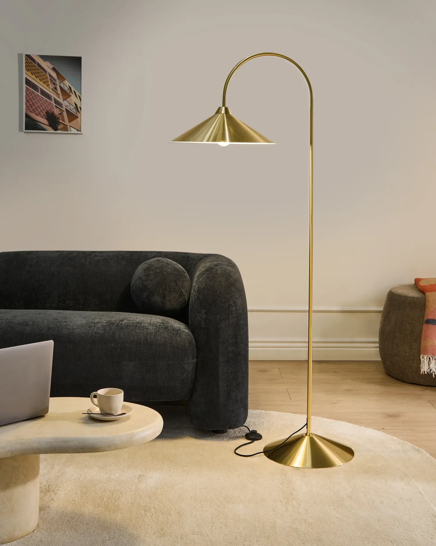 Discount Beliani Lampada da pavimento SAVEGRE Metallo Oro
