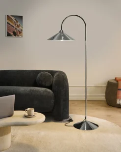 New Beliani Lampada da pavimento SAVEGRE Metallo Argento