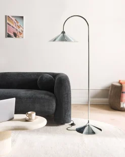 New Beliani Lampada da pavimento SAVEGRE Metallo Argento