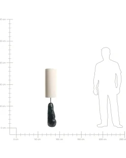 Clearance Beliani Lampada da pavimento SELB Ceramica Nero Beige Nero