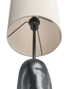 Clearance Beliani Lampada da pavimento SELB Ceramica Nero Beige Nero