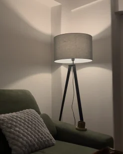 Outlet Beliani Lampada da pavimento STILETTO Metallo Grigio Grigio Nero