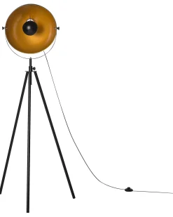 Sale Beliani Lampada da pavimento THAMES Metallo Nero Oro Nero