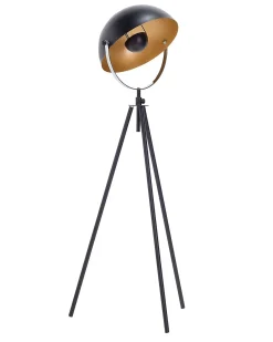 Sale Beliani Lampada da pavimento THAMES Metallo Nero Oro Nero