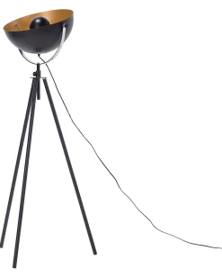 Sale Beliani Lampada da pavimento THAMES Metallo Nero Oro Nero