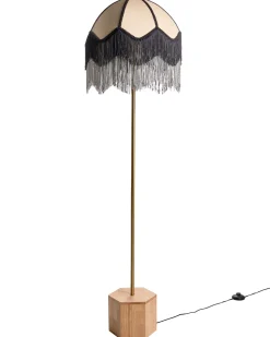 Discount Beliani Lampada da pavimento UMGUZA Metallo Oro Naturale Nero