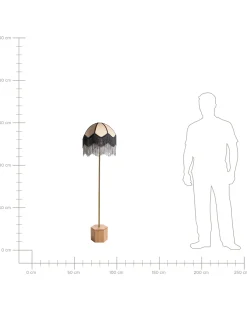 Discount Beliani Lampada da pavimento UMGUZA Metallo Oro Naturale Nero