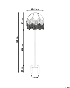 Discount Beliani Lampada da pavimento UMGUZA Metallo Oro Naturale Nero