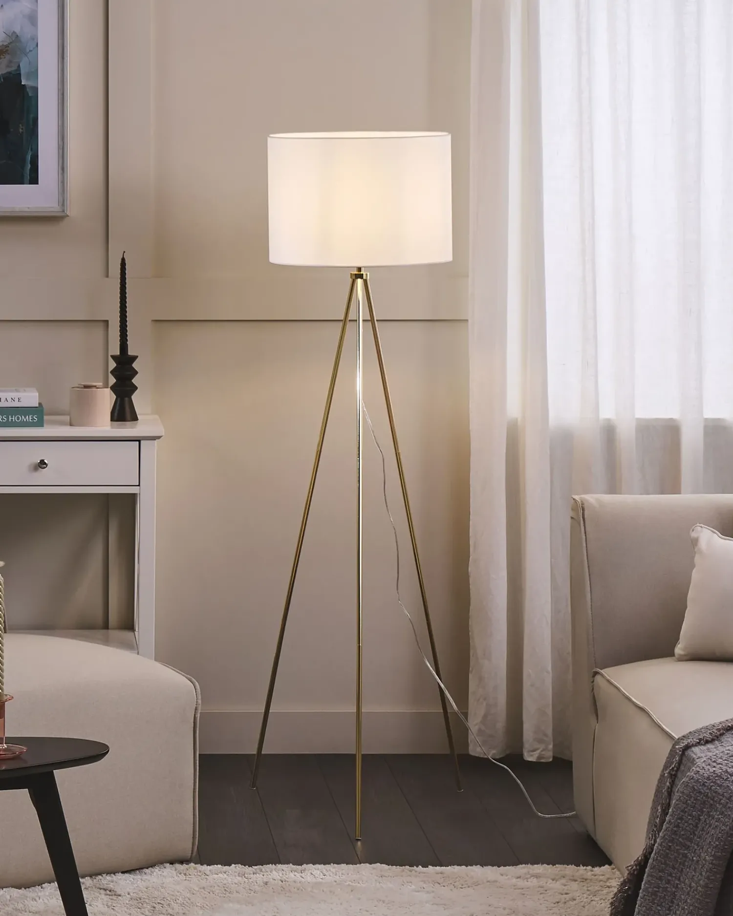 Online Beliani Lampada da pavimento VISTULA Metallo Oro Bianco Oro