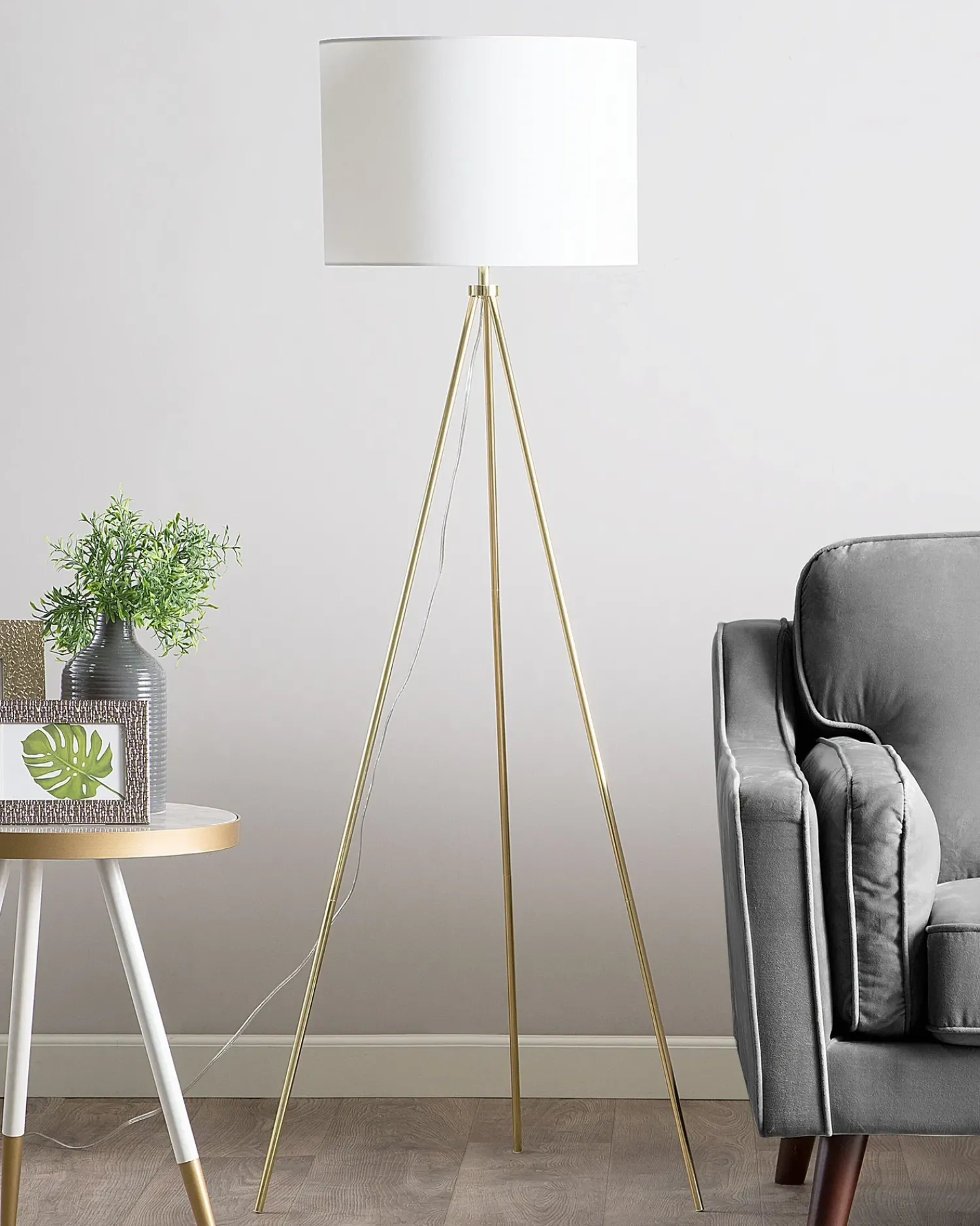 Online Beliani Lampada da pavimento VISTULA Metallo Oro Bianco Oro