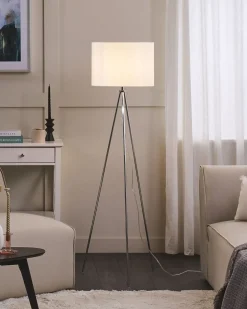 Sale Beliani Lampada da pavimento VISTULA Metallo Argento Bianco Argento