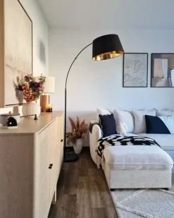 Discount Beliani Lampada da pavimento YABUS Metallo Nero Rame Nero