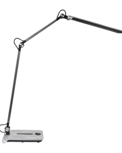 Beliani Lampada da scrivania a LED AQUILA con dimmer Argento Argento Nero