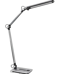 Beliani Lampada da scrivania a LED AQUILA con dimmer Argento Argento Nero