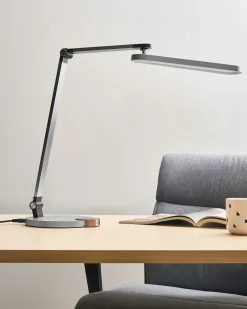 New Beliani Lampada da scrivania a LED CAROY con Caricatore wireless Grigio