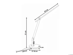 New Beliani Lampada da scrivania a LED CETUS con dimmer Argento