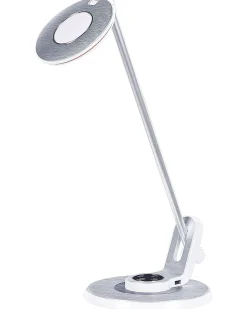 Hot Beliani Lampada da scrivania a LED CORVUS con dimmer Metallo Bianco/Argento Bianco Argento