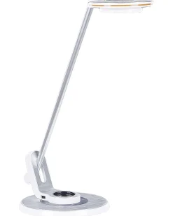 Hot Beliani Lampada da scrivania a LED CORVUS con dimmer Metallo Bianco/Argento Bianco Argento