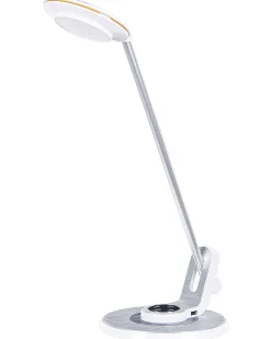 Hot Beliani Lampada da scrivania a LED CORVUS con dimmer Metallo Bianco/Argento Bianco Argento