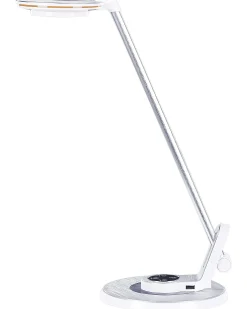Hot Beliani Lampada da scrivania a LED CORVUS con dimmer Metallo Bianco/Argento Bianco Argento