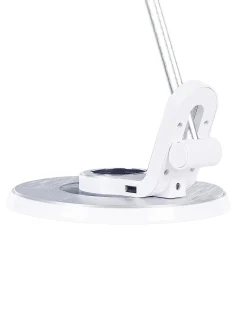 Hot Beliani Lampada da scrivania a LED CORVUS con dimmer Metallo Bianco/Argento Bianco Argento