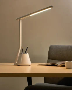 Online Beliani Lampada da scrivania a LED DENEB con dimmer Bianco