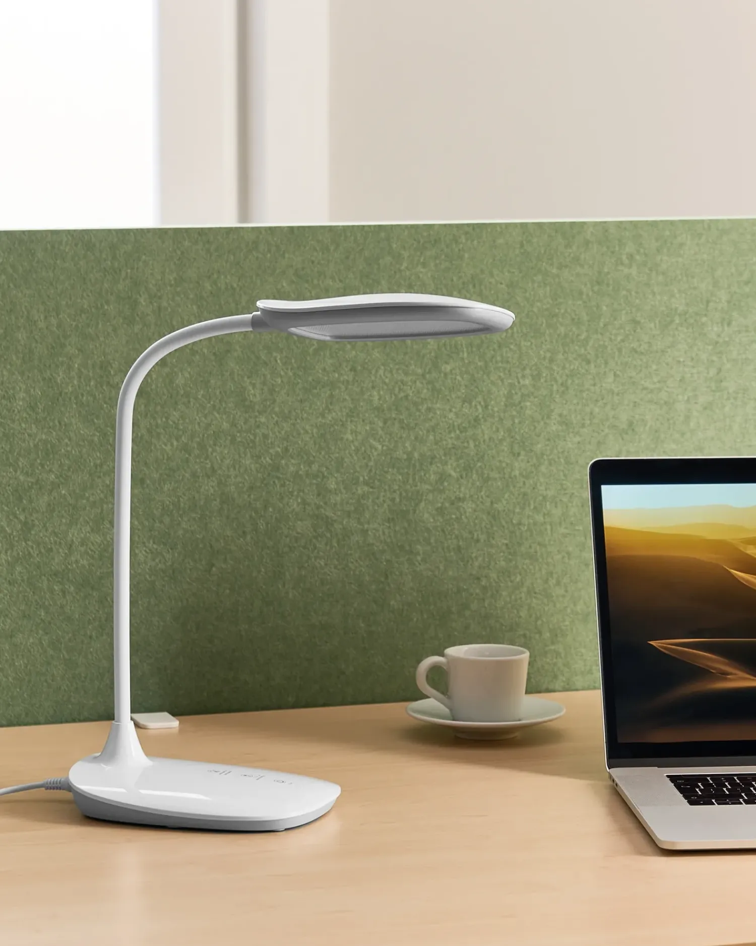 Clearance Beliani Lampada da scrivania a LED HYDRA con dimmer Bianco