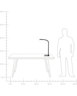 Sale Beliani Lampada da scrivania a LED KOURIS con sensore di movimento Metallo Nero