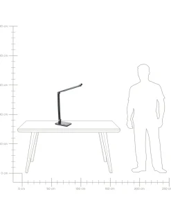 New Beliani Lampada da scrivania a LED LEPUS con sensore di movimento scuro Grigio