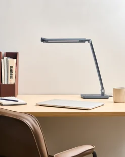 New Beliani Lampada da scrivania a LED LEPUS con sensore di movimento scuro Grigio