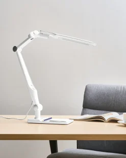 New Beliani Lampada da scrivania a LED PEGASI con dimmer Argento Bianco Argento