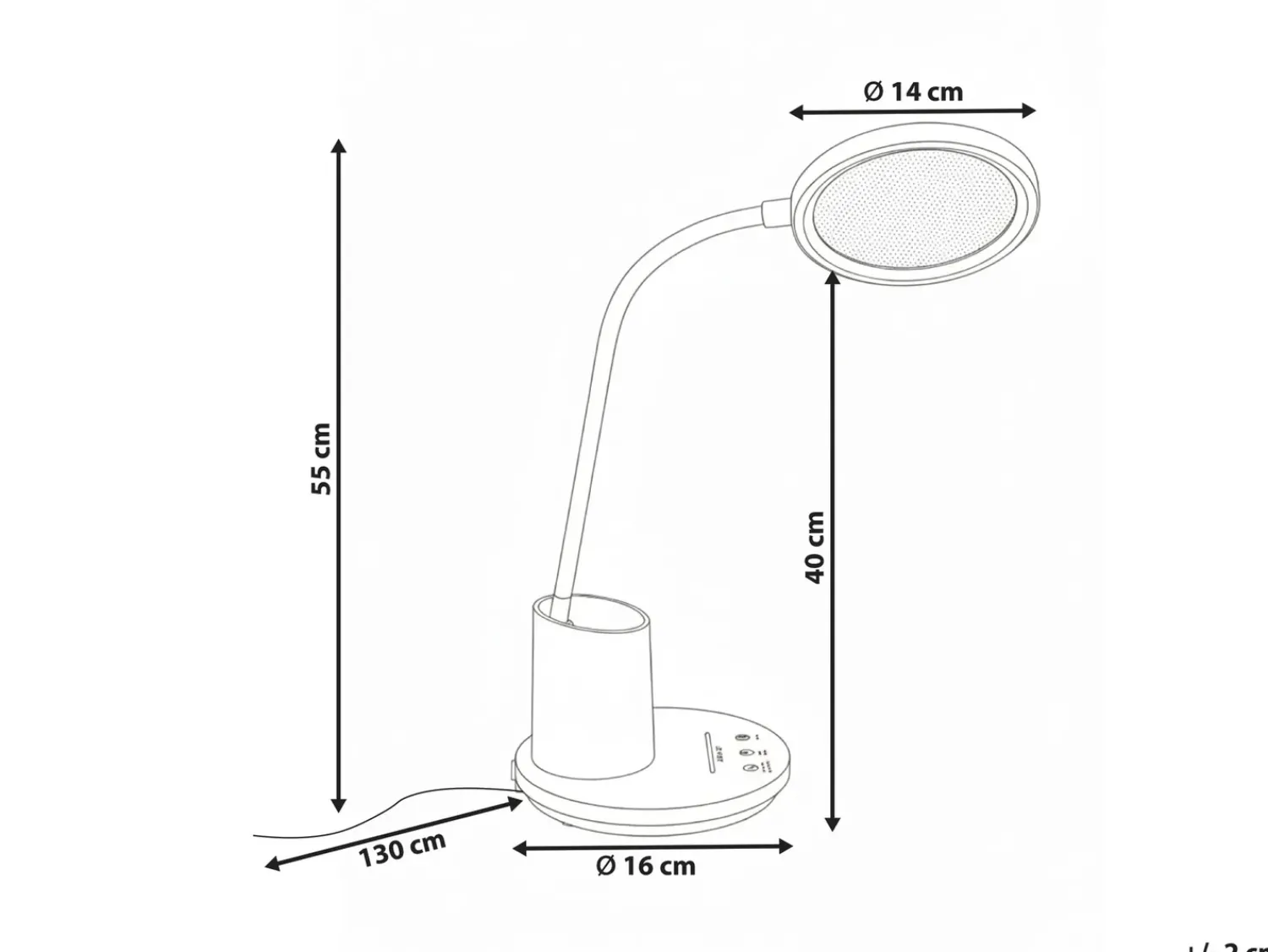 Beliani Lampada da scrivania a LED VELA con dimmer Bianco
