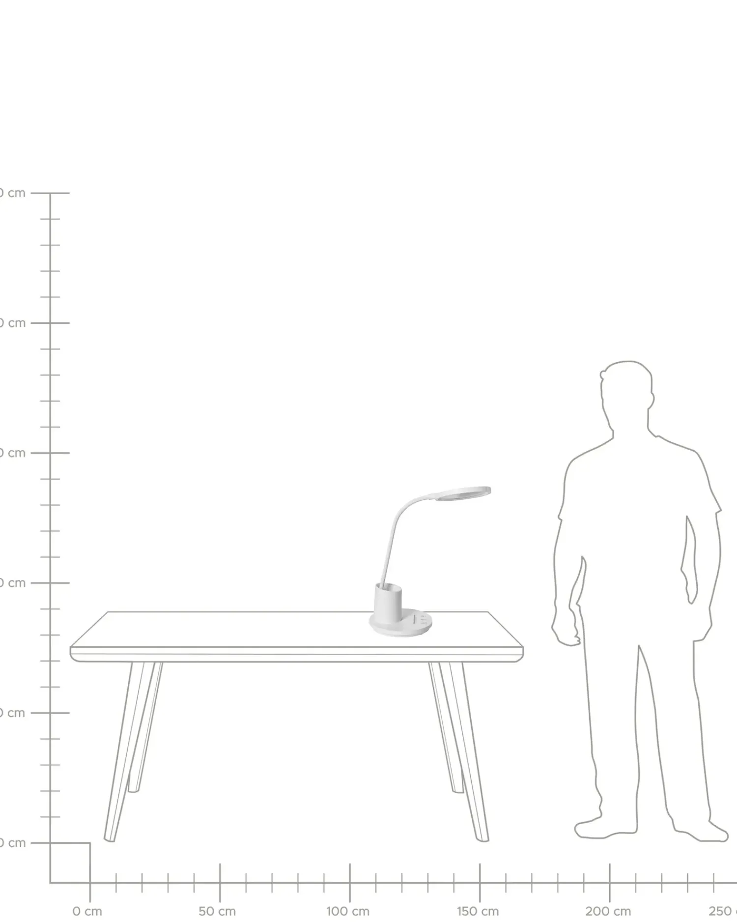 Beliani Lampada da scrivania a LED VELA con dimmer Bianco