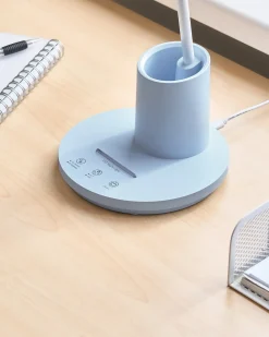 Sale Beliani Lampada da scrivania a LED VELA con dimmer Blu Bianco Blu