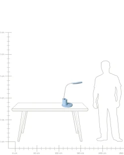 Sale Beliani Lampada da scrivania a LED VELA con dimmer Blu Bianco Blu