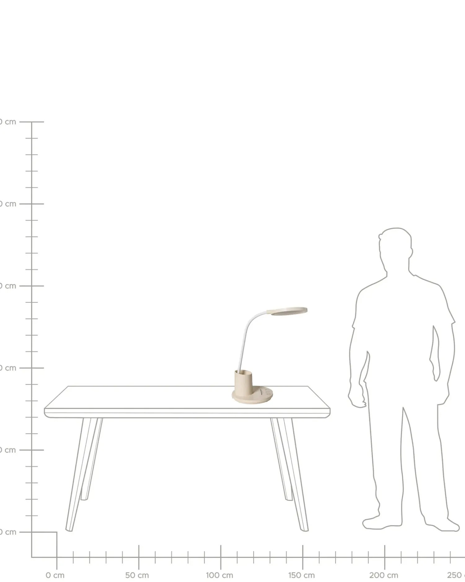 Hot Beliani Lampada da scrivania a LED VELA con dimmer chiaro Beige