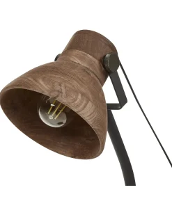 New Beliani Lampada da scrivania KOLAR Legno di mango Marrone scuro Marrone Nero