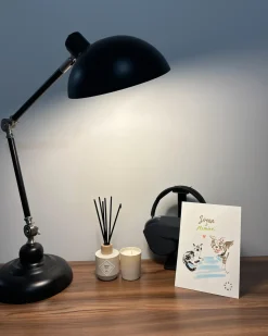 New Beliani Lampada da scrivania MERAMEC Regolabile Metallo Nero Argento Nero