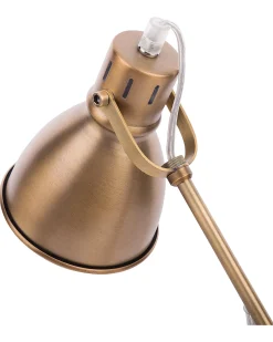 Hot Beliani Lampada da scrivania MONSAN Regolabile Metallo Ottone Bianco Ottone