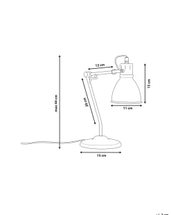 Hot Beliani Lampada da scrivania MONSAN Regolabile Metallo Ottone Bianco Ottone