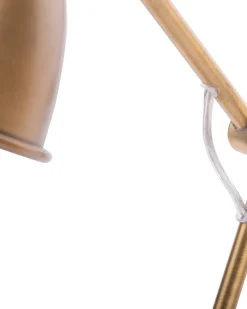 Hot Beliani Lampada da scrivania MONSAN Regolabile Metallo Ottone Bianco Ottone