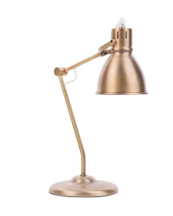 Hot Beliani Lampada da scrivania MONSAN Regolabile Metallo Ottone Bianco Ottone