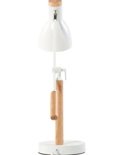 Hot Beliani Lampada da scrivania PECKOS Regolabile Metallo Bianco Bianco Marrone