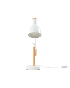 Hot Beliani Lampada da scrivania PECKOS Regolabile Metallo Bianco Bianco Marrone