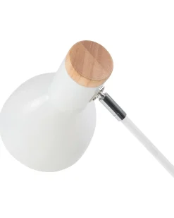 Hot Beliani Lampada da scrivania PECKOS Regolabile Metallo Bianco Bianco Marrone