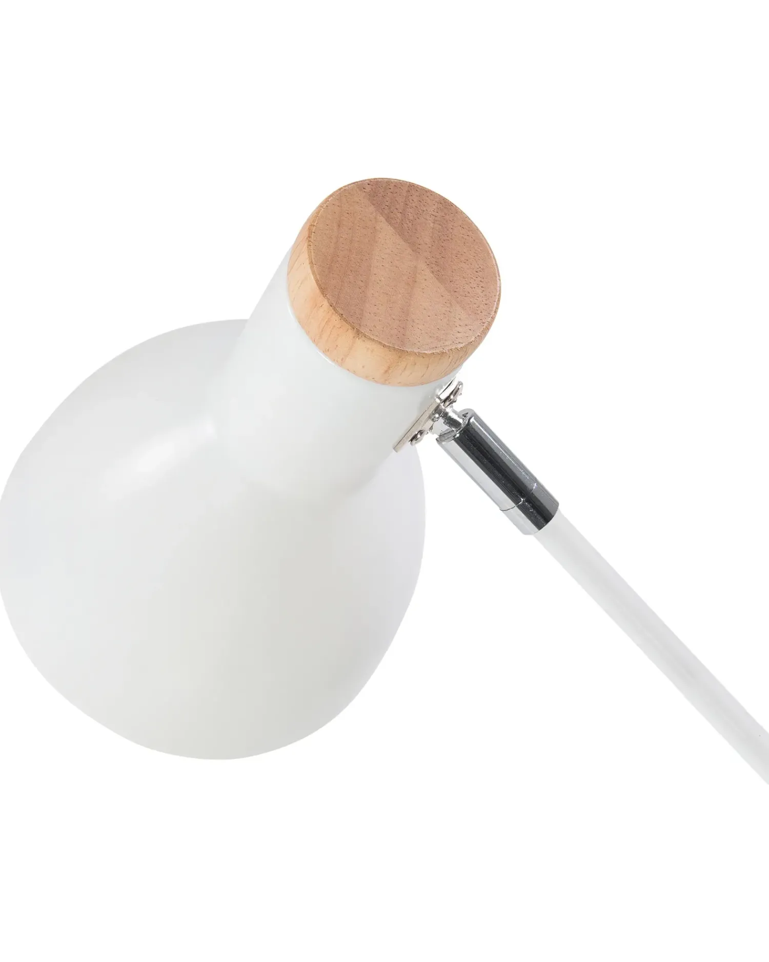 Hot Beliani Lampada da scrivania PECKOS Regolabile Metallo Bianco Bianco Marrone