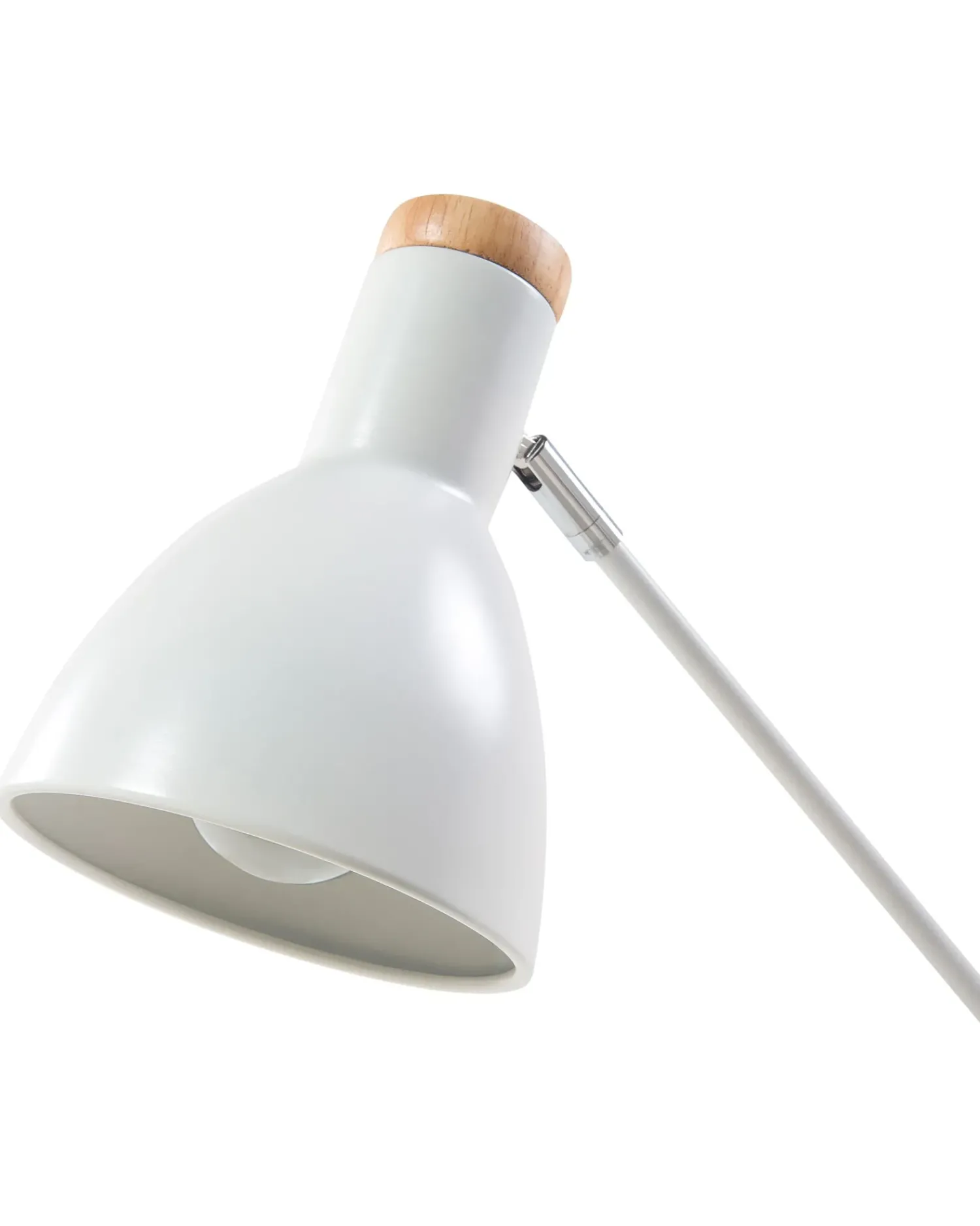 Hot Beliani Lampada da scrivania PECKOS Regolabile Metallo Bianco Bianco Marrone