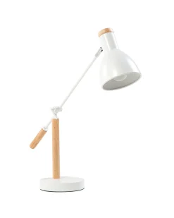 Hot Beliani Lampada da scrivania PECKOS Regolabile Metallo Bianco Bianco Marrone